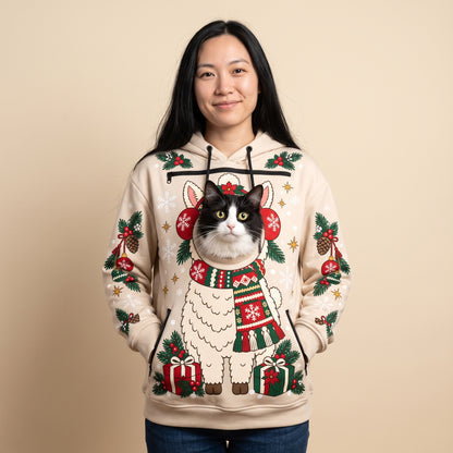 PeekaPurr™ Christmas Cat Pouch Hoodie